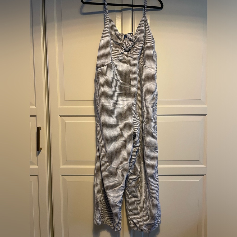 Old Navy Blue Railroad Stripe Jumpsuit XL